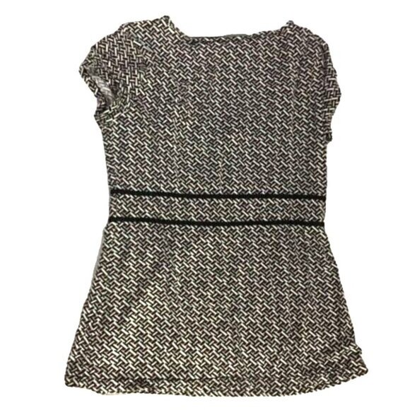 Ann Taylor Top Empire Waist Hi/Lo Hem Black/White/Red Geometric Print Size S - Picture 4 of 6